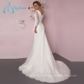 Lace Appliques Sheath Sequined Wedding Dress Bridal Gown